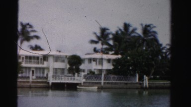 1955: waterside mansions boat cruise docking area MIAMI, FLORIDA