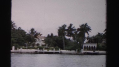 1955: coastal area is seen with tall trees MIAMI, FLORIDA