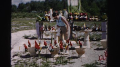 1955: market area beside road area is seen MIAMI, FLORIDA
