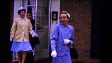 1961: women are seen in beautiful dresses HAGERSTOWN, MARYLAND