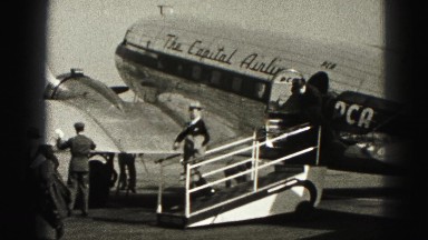 1946: Passengers Getting Off Airplane at Harrisburg Aerodrome