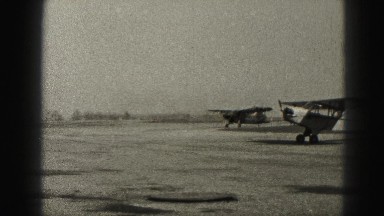 1946: Propeller Airplanes Taxi on Tarmac Runway Getting Ready for Takeoff.