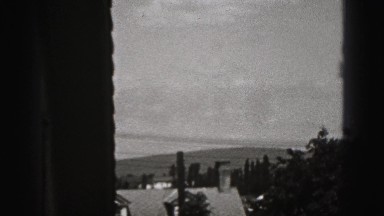 1946: view from balcony of happy and serene rural place HARRISBURG