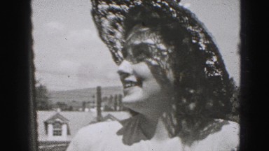 1946: charming woman posing in fancy hat HARRISBURG