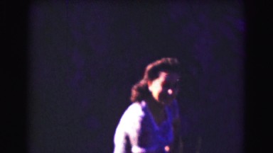 1946: lady leisuring by the river flow through rocky terrain WASHINGTON, DC