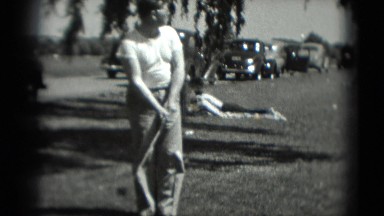 1946: man practices golfing WASHINGTON, DC