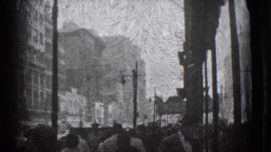 1946: city is seen with tall buildings along coastal area WASHINGTON, DC