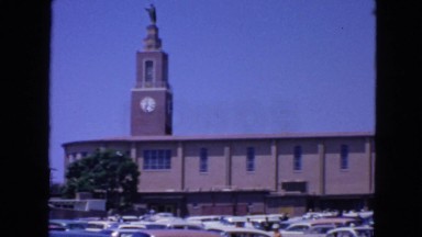 1963: city is seen with tall buildings along coastal area CALIFORNIA