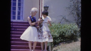 1963: mother with small child is seen CALIFORNIA