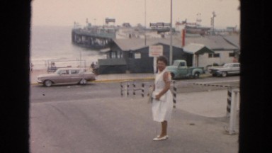 1963: lady with dress blowing CALIFORNIA