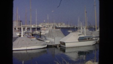 1962: Calm Serene Harbor Water Reflection Boats Still San Pedro