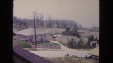 1962: housing community in tropical region with palm trees. SAN PEDRO