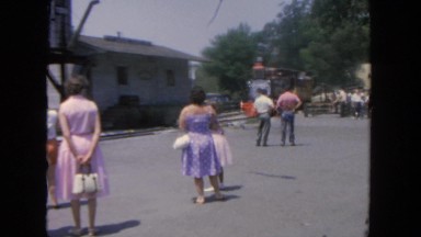 1962: people waiting for train SAN PEDRO, CALIFORNIA