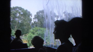 1962: crowded train ride at amusement park SAN PEDRO, CALIFORNIA