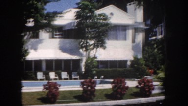 1960: wealthy florida palm tree laden tropical lifestyle on harbors edge FLORIDA