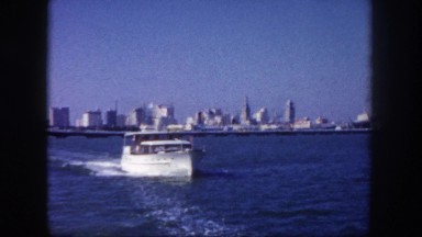 1960: yacht leaving major city FLORIDA