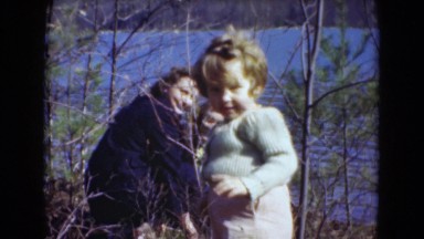 1947: toddler by the riverbank MIDDLETOWN