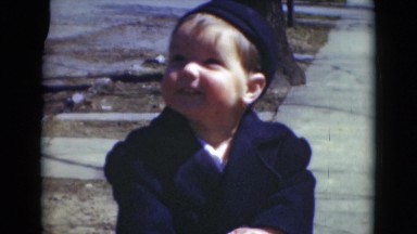 1947: small girl is seen happy and walking MIDDLETOWN