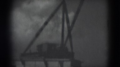 1949: road bridge under construction across the river bridge