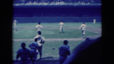 1949: rugby players are running into the playground to start the game MIDDLETOWN