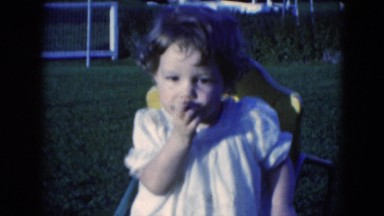 1949: small girl is seen happy and walking MIDDLETOWN