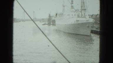 1949: various ships and boats in the water as seen by two young girls VENICE