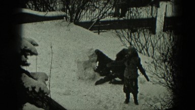1951: Kids Playing in Snow in Front Yard, Germany