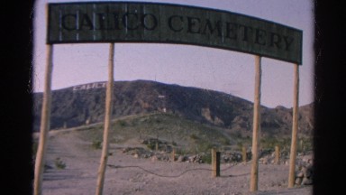 1966: looking through the gates of the calico cemetery. CALIFORNIA