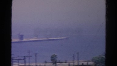 1966: view of the coastline as seen through wires and telephone poles CALIFORNIA