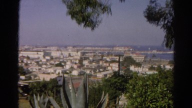 1966: view of city below from high mountain natural vista top CALIFORNIA