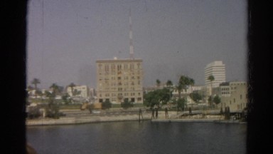 1966: harbor cruising coastal view highrise tower building CALIFORNIA
