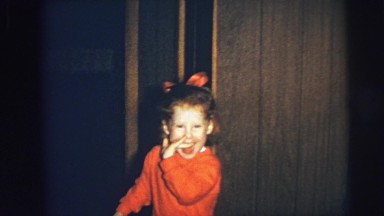 1974: small girl is seen happy and walking LYNBROOK, NEW YORK