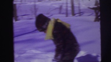 1974: two small boys shovel snow and play LYNBROOK, NEW YORK