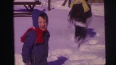 1974: children playing outdoor in the winter LYNBROOK, NEW YORK