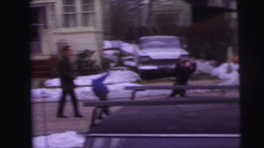 1974: snow playing is seen LYNBROOK, NEW YORK