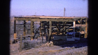 1968: construction house area with tools and building still being worked on.