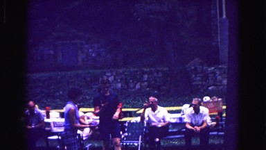 1971: Family Summer Reunion Picnic Man Playing Ball by Old People Talking