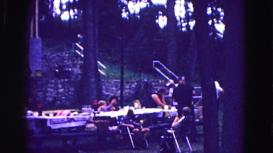 1971: picnic in forest area is seen OMAHA, NEBRASKA