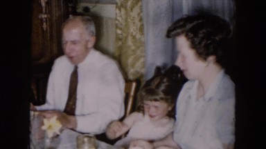 1957: an indoor family party is seen HICKSVILLE, NEW YORK