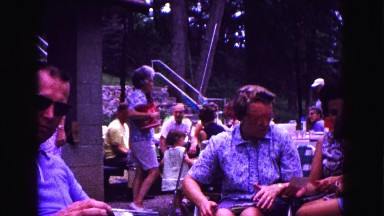 1971: picnic in forest area is seen OMAHA, NEBRASKA