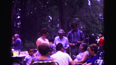1971: picnic in forest area is seen OMAHA, NEBRASKA