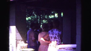 1971: family is talking outdoor OMAHA, NEBRASKA
