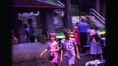 1971: picnic in garden area is seen OMAHA, NEBRASKA