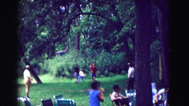 1971: picnic in forest area is seen OMAHA, NEBRASKA