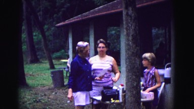 1971: picnic in forest area is seen OMAHA, NEBRASKA
