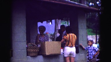 1971: picnic in forest area is seen OMAHA, NEBRASKA