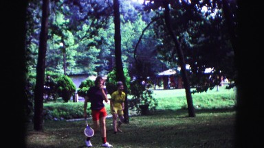 1971: playing badminton OMAHA, NEBRASKA
