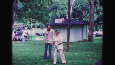 1971: man and woman outdoor playing game of lawn darts OMAHA, NEBRASKA