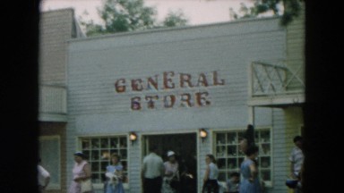1957: old western style general store building main street shopping HICKSVILLE