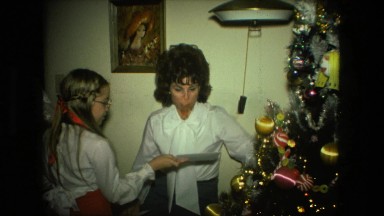 1974: an indoor family party is seen FORT WAYNE, INDIANA
